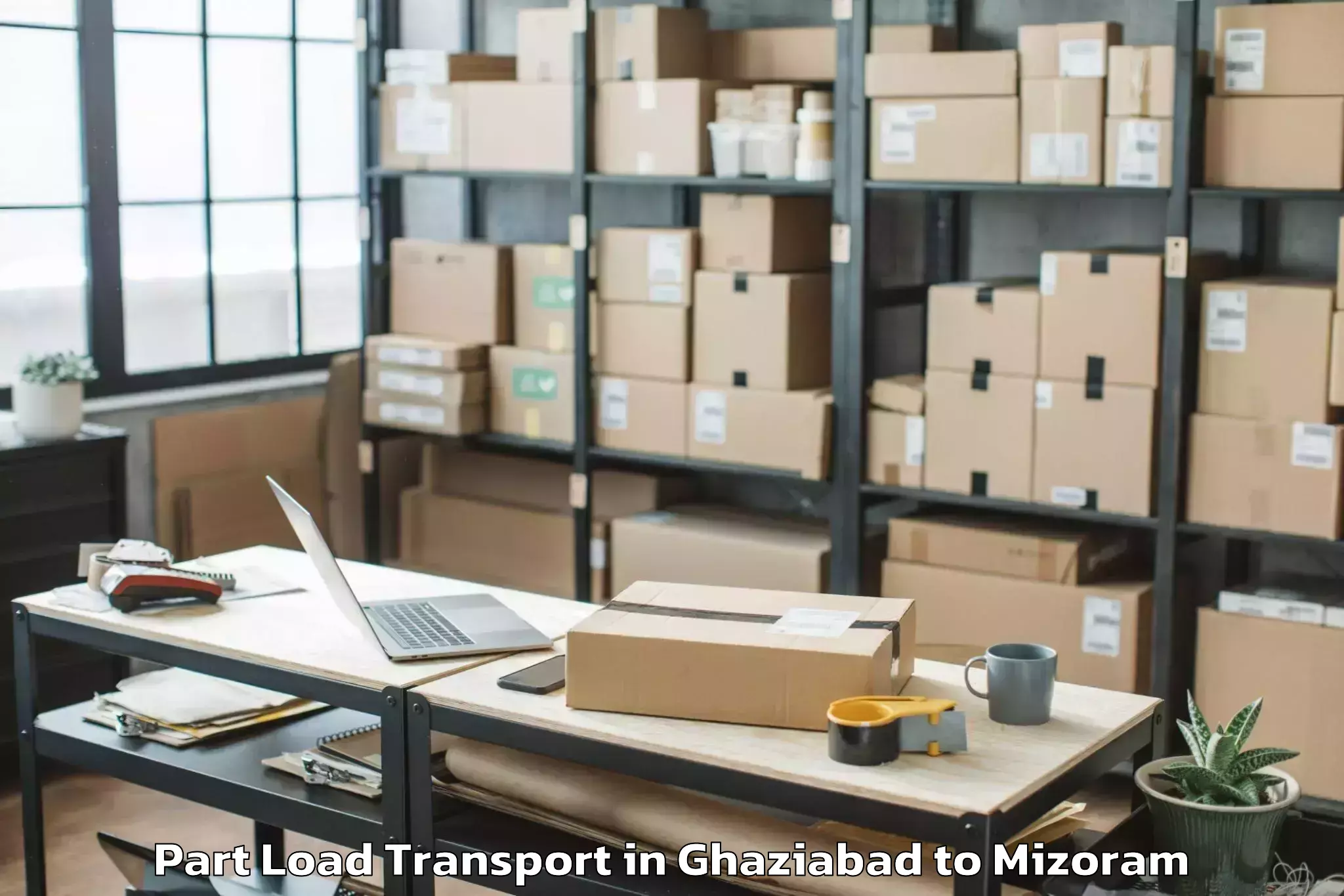 Professional Ghaziabad to Darlawn Part Load Transport